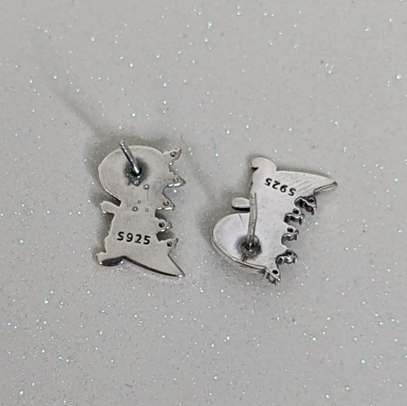 Tyrannosaurus T-Rex Green Stud Earrings 925 Sterling Silver - Picture 5 of 6